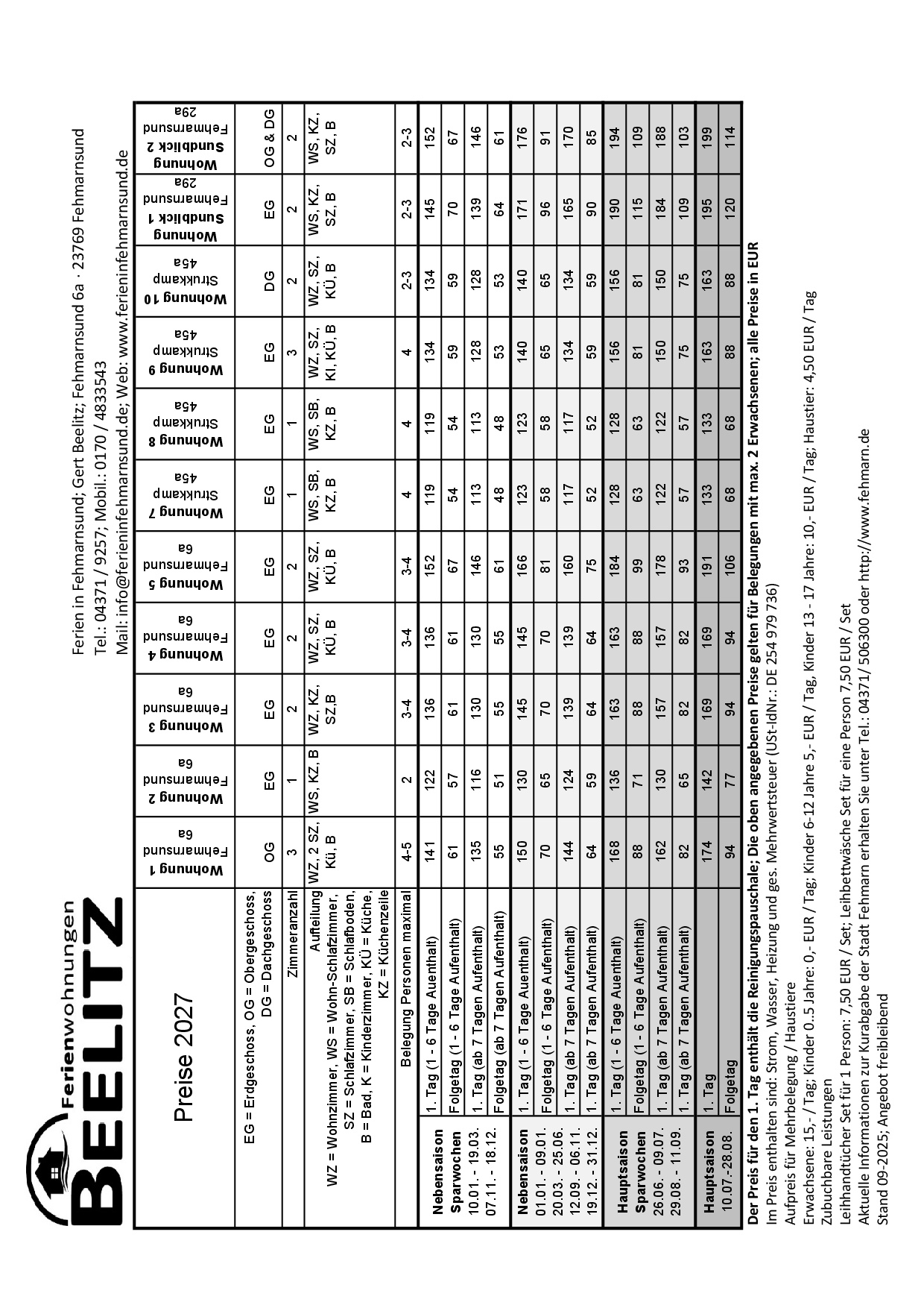 Preisliste 2027 als PDF öffnen